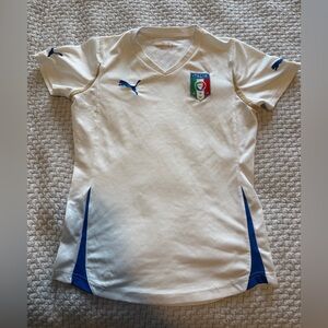 Puma Italy National Team Soccer Jersey White Blue Size Youth M